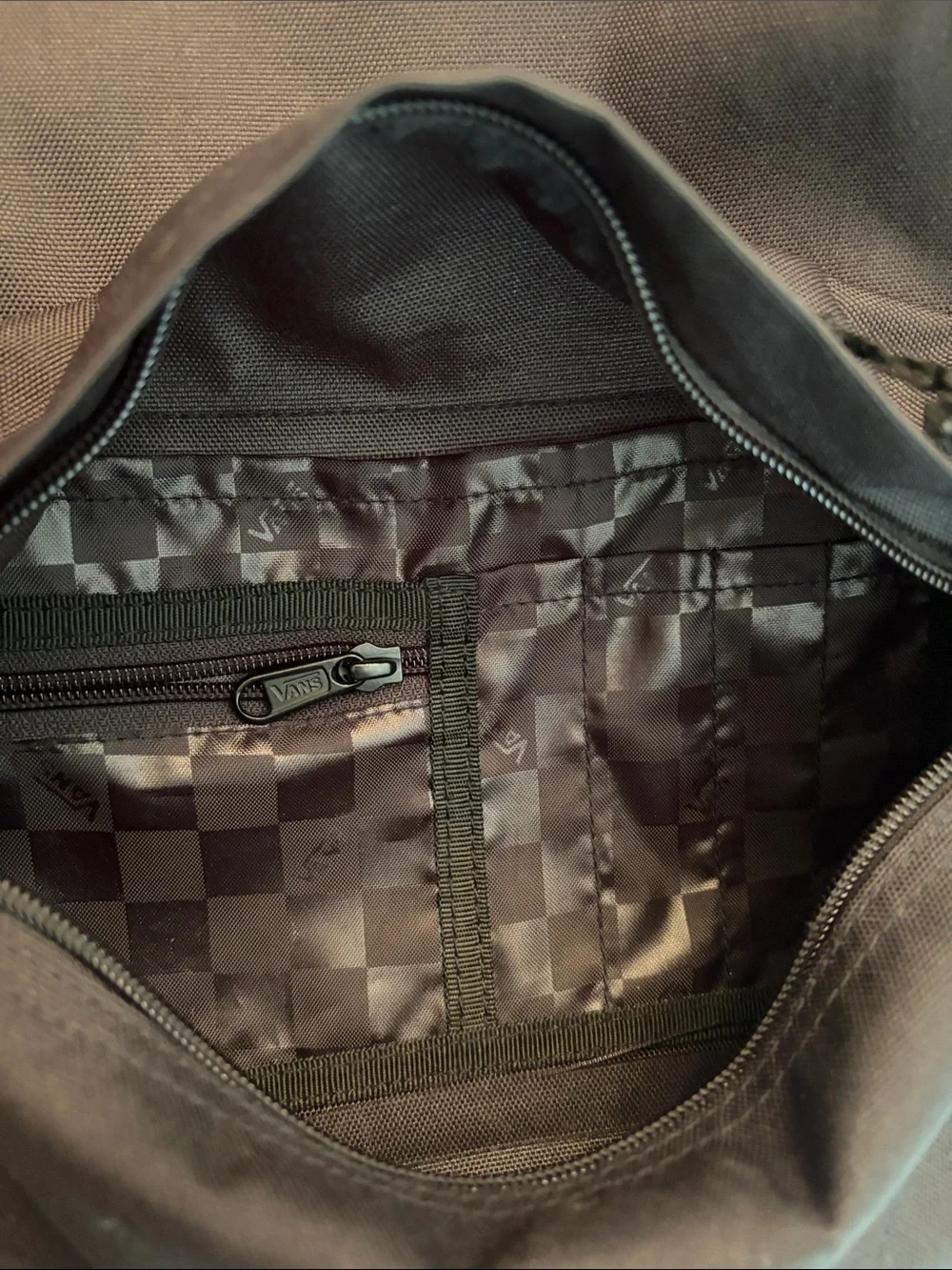 Vans Black Backpack with White 'Off The Wall' Patch